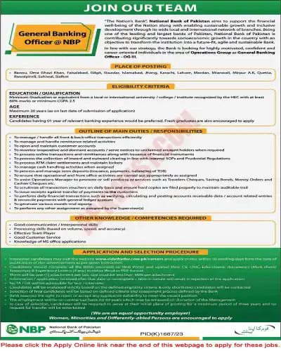 General Banking Officer Jobs